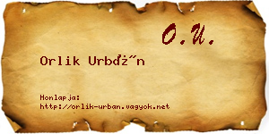 Orlik Urbán névjegykártya